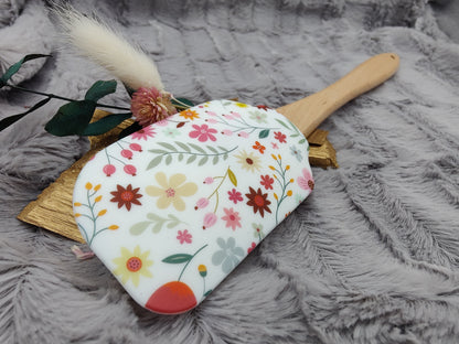 Teigschaber Silikonspatel XXXL Flower Power  backen kochen personalisiert ca. 31 cm lang mit Wunschgravur Geschenk Küchenhelfer