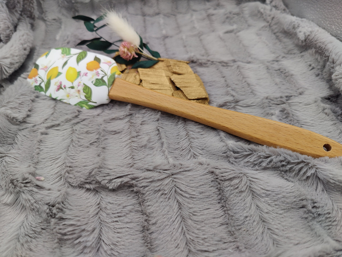Teigschaber Silikonspatel XXXL Zitrusfrüchte  backen kochen personalisiert ca. 31 cm lang mit Wunschgravur Geschenk Küchenhelfer