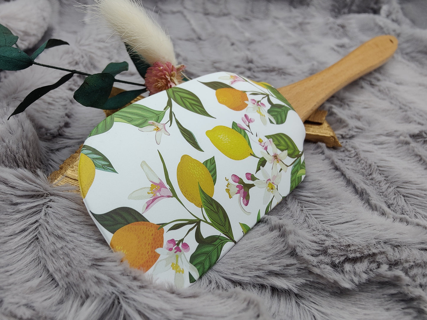 Teigschaber Silikonspatel XXXL Zitrusfrüchte  backen kochen personalisiert ca. 31 cm lang mit Wunschgravur Geschenk Küchenhelfer