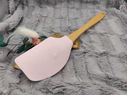 Teigschaber Silikonspatel XXXL rosa Blumen personalisiert Holz Spatel  backen kochen grillen ca. 31 cm lang