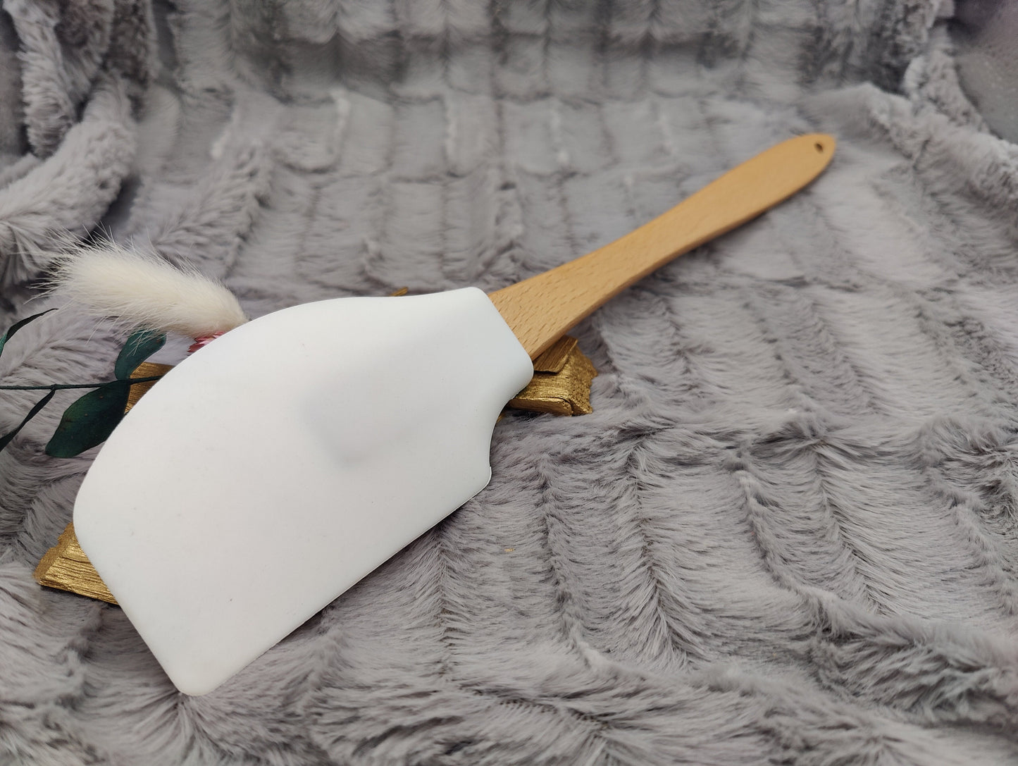 Teigschaber Silikonspatel XXXL Lilie  backen kochen personalisiert ca. 31 cm lang mit Wunschgravur Geschenk Küchenhelfer