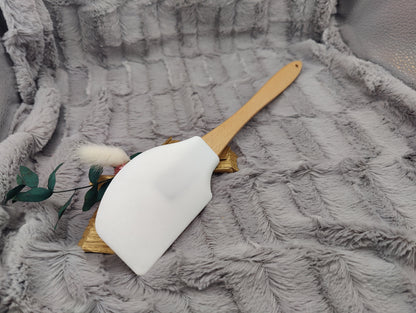 Teigschaber Silikonspatel XXXL Lilie  backen kochen personalisiert ca. 31 cm lang mit Wunschgravur Geschenk Küchenhelfer