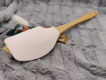 Teigschaber Silikonspatel XXXL rosa Flamingo Lotus personalisiert Holz Spatel  backen kochen grillen ca. 31 cm lang