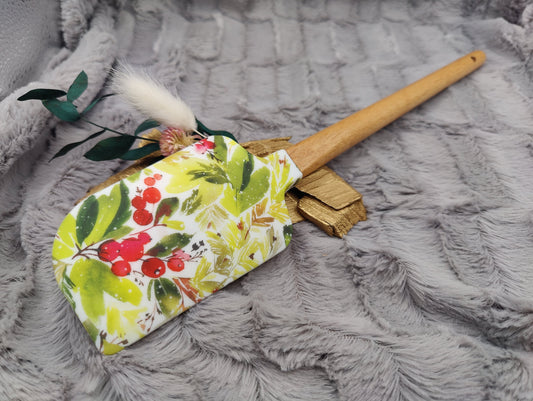 Teigschaber Silikonspatel XXXL Beeren Blätter  backen kochen personalisiert ca. 33 cm lang mit Wunschgravur Geschenk Küchenhelfer
