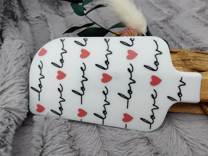 Teigschaber Silikonspatel XXXL Herz Love Liebe  backen kochen personalisiert ca. 33 cm lang mit Wunschgravur Geschenk Küchenhelfer
