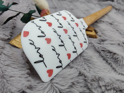 Teigschaber Silikonspatel XXXL Herz Love Liebe  backen kochen personalisiert ca. 33 cm lang mit Wunschgravur Geschenk Küchenhelfer