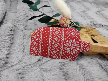 Silikonspatel rot Muster Weihnachten Teigschaber backen, kochen ca. 23 cm lang mit Wunschgravur personalisiert Geschenk