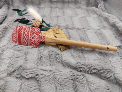 Silikonspatel rot Muster Weihnachten Teigschaber backen, kochen ca. 23 cm lang mit Wunschgravur personalisiert Geschenk