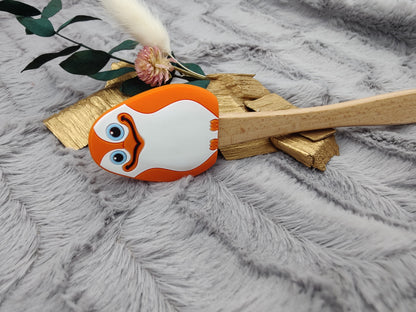 Teigschaber Silikonspatel Pinguin orange  backen, kochen ca. 21 cm lang mit Wunschgravur personalisiert Geschenk