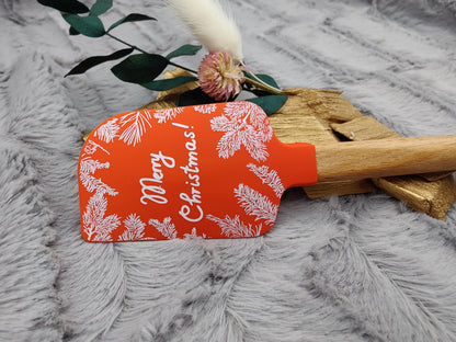 Silikonspatel personalisiert Merry Christmas Weihnachten Teigschaber backen, kochen ca. 23 cm lang mit Wunschgravur Geschenk