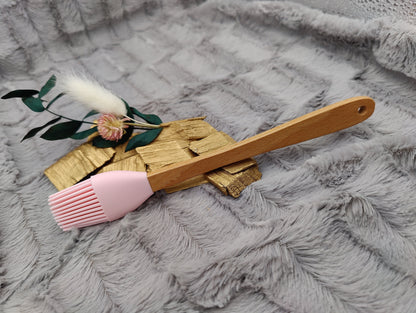 Silikonpinsel Backpinsel Pinsel rosa zum grillen, backen, marinieren, kochen uvm. ca. 21 cm lang mit Wunschgravur personalisiert Geschenk