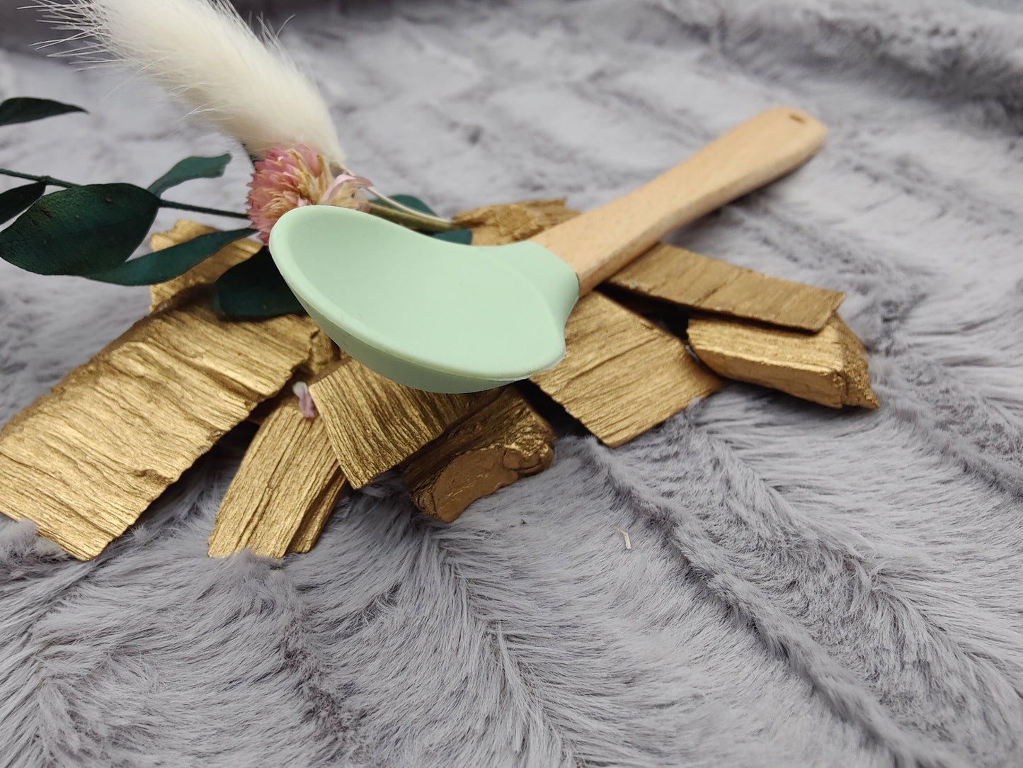Teigschaber Silikonlöffel Löffel  pastellmint für Marmelade, backen, kochen, grillen uvm. ca. 21 cm lang  Geschenk
