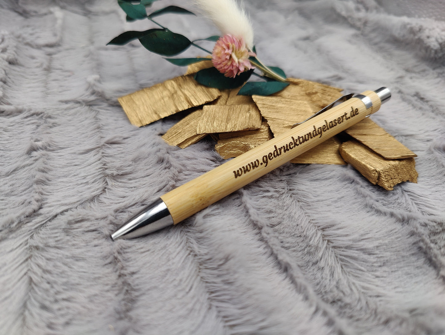 Abschiedsgeschenk Kugelschreiber personalisiert aus Bambus mit Gravur schwarz Kuli Stift Holz Geschenk Gift