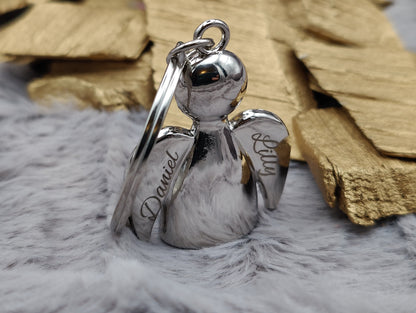 Schlüsselanhänger Schutzengel Engel Metall mit individueller Gravur personalisiert Geschenk