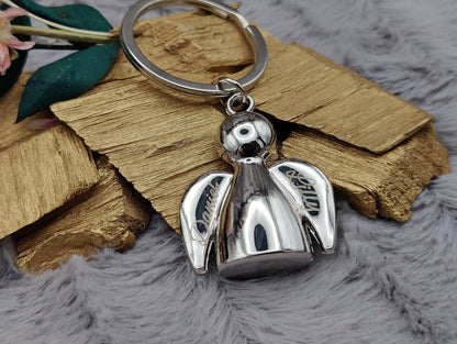 Schlüsselanhänger Schutzengel Engel Metall mit individueller Gravur personalisiert Geschenk