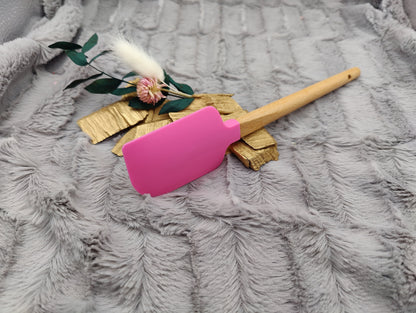 Teigschaber Silikonspatel pink Herz Herzen  backen, kochen ca. 23 cm lang mit Wunschgravur personalisiert Geschenk
