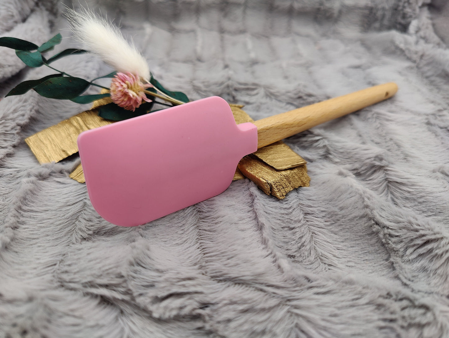 Teigschaber Silikonspatel rosa Herz Herzen  backen, kochen ca. 23 cm lang mit Wunschgravur personalisiert Geschenk