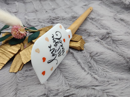 Teigschaber Silikonspatel love is all you need Herz  backen, kochen ca. 23 cm lang mit Wunschgravur personalisiert Geschenk