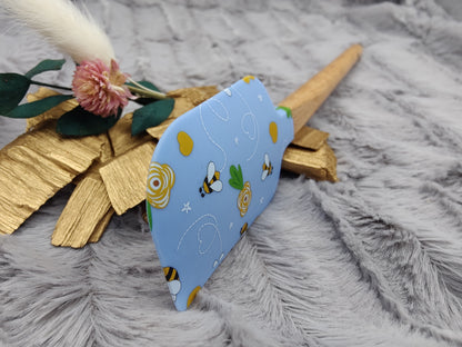 Teigschaber Silikonspatel flieder Bienen Herz  backen, kochen ca. 23 cm lang mit Wunschgravur personalisiert Geschenk