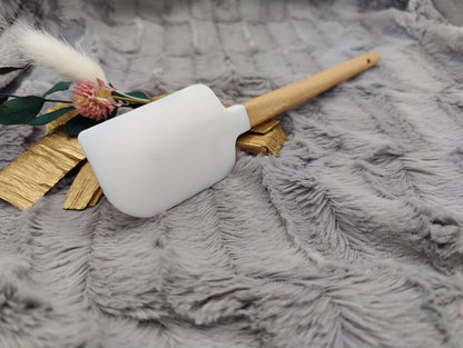 Teigschaber Silikonspatel Blätter Früchte  backen, kochen ca. 23 cm lang mit Wunschgravur personalisiert Geschenk