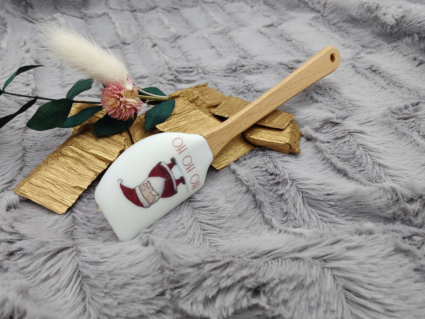 Silikonspatel Nikolaus personalisiert Weihnachten Teigschaber mit Motiv backen, kochen, grillen ca. 18 cm lang Geschenk