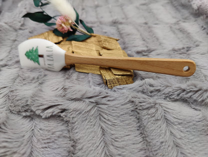 Silikonspatel Christbaum personalisiert FA.LA.LA. Weihnachten Teigschaber mit Motiv backen, kochen, grillen ca. 18 cm lang Geschenk