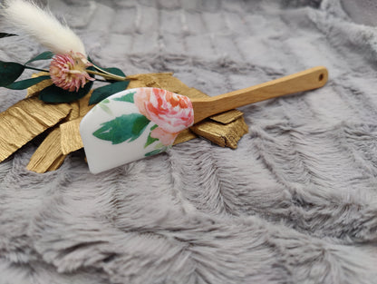 Teigschaber Silikonspatel Blume Blüte personalisiert  backen, kochen, grillen ca. 18 cm lang Geschenk