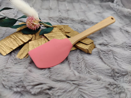 Teigschaber Silikonspatel Punkte Dots rosa personalisiert  backen, kochen, grillen ca. 18 cm lang Geschenk