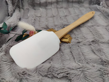 Teigschaber Silikonspatel XXXL Blumenmuster  backen kochen personalisiert ca. 31 cm lang mit Wunschgravur Geschenk Küchenhelfer