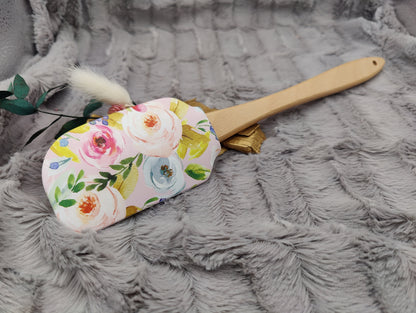 Teigschaber Silikonspatel XXXL Blumenmuster  backen kochen personalisiert ca. 31 cm lang mit Wunschgravur Geschenk Küchenhelfer