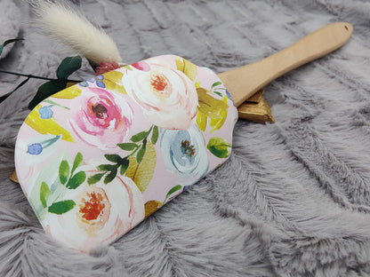 Teigschaber Silikonspatel XXXL Blumenmuster  backen kochen personalisiert ca. 31 cm lang mit Wunschgravur Geschenk Küchenhelfer
