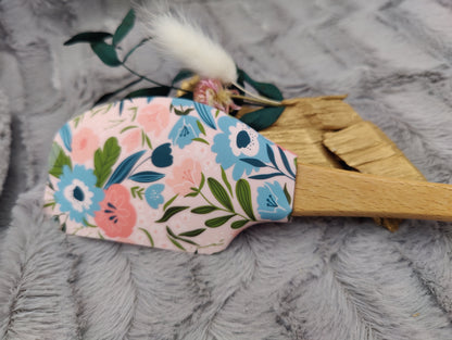 Teigschaber Silikonspatel XXXL rosa Blumen personalisiert Holz Spatel  backen kochen grillen ca. 31 cm lang