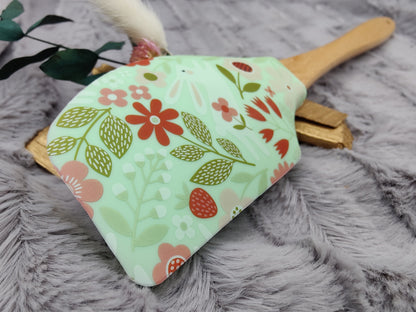 Teigschaber Silikonspatel XXXL mint mit Blumen Hase personalisiert Holz Spatel  backen kochen grillen ca. 31 cm lang