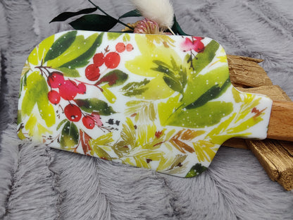 Teigschaber Silikonspatel XXXL Beeren Blätter  backen kochen personalisiert ca. 33 cm lang mit Wunschgravur Geschenk Küchenhelfer