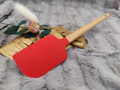 Silikonspatel rot Muster Weihnachten Teigschaber backen, kochen ca. 23 cm lang mit Wunschgravur personalisiert Geschenk