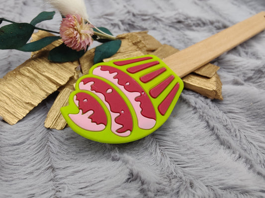 Teigschaber Silikonspatel Muffin Cupcake grün  backen, kochen ca. 22,5 cm lang mit Wunschgravur personalisiert Geschenk