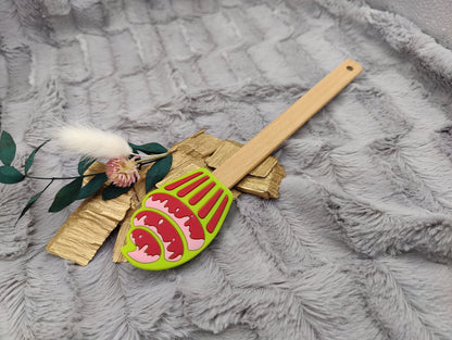 Teigschaber Silikonspatel Muffin Cupcake grün  backen, kochen ca. 22,5 cm lang mit Wunschgravur personalisiert Geschenk
