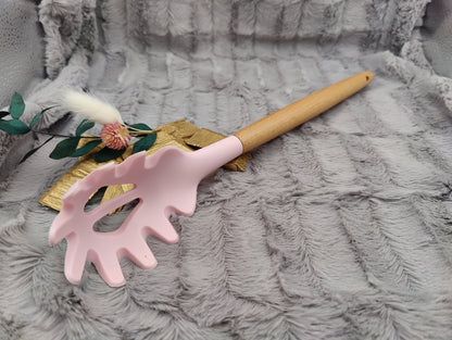 Nudelkelle Spaghettikelle Silikon personalisiert Holz verschiedene Farben kochen ca. 32 cm lang mit Gravur