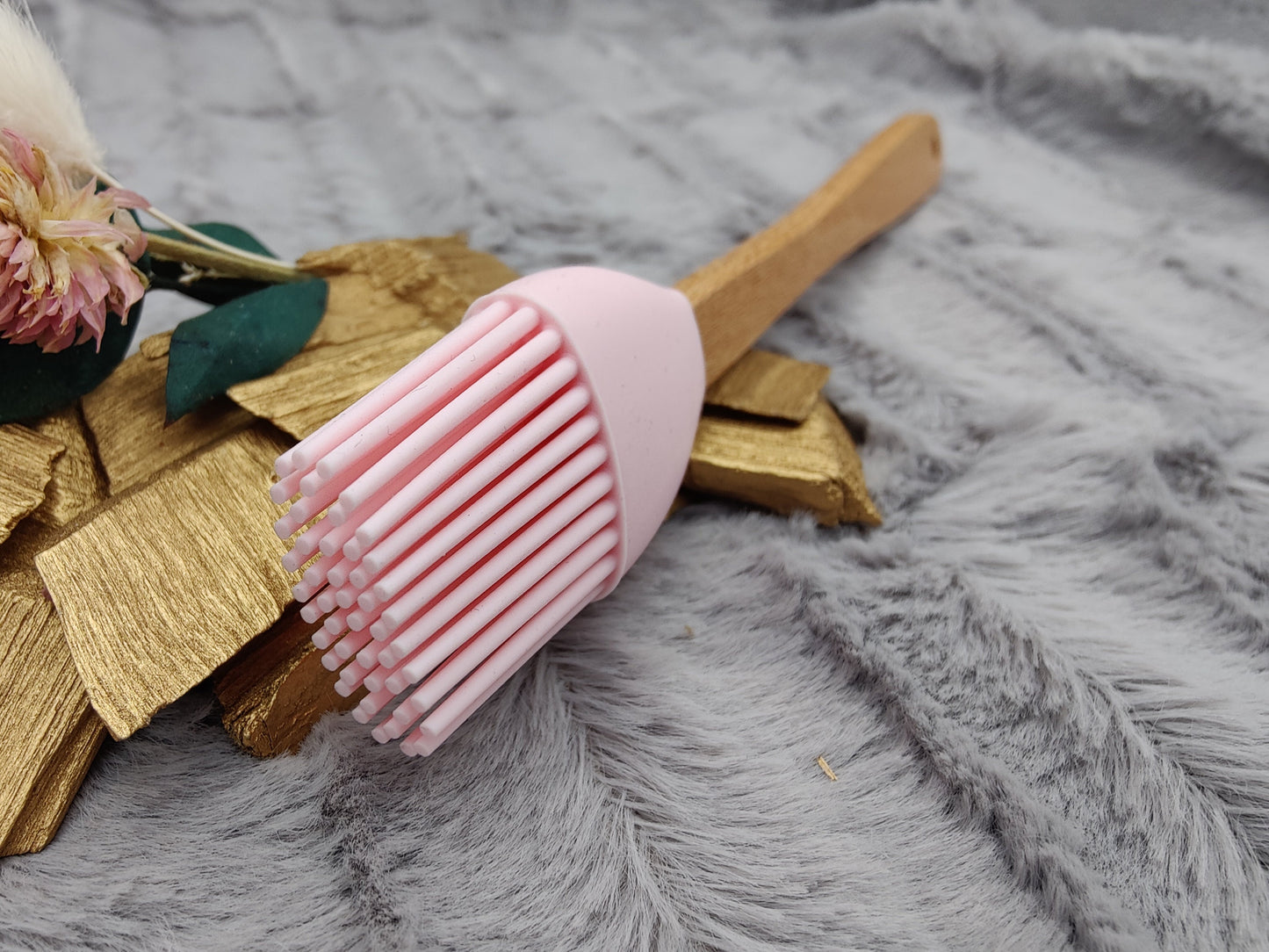 Silikonpinsel Backpinsel Pinsel rosa zum grillen, backen, marinieren, kochen uvm. ca. 21 cm lang mit Wunschgravur personalisiert Geschenk