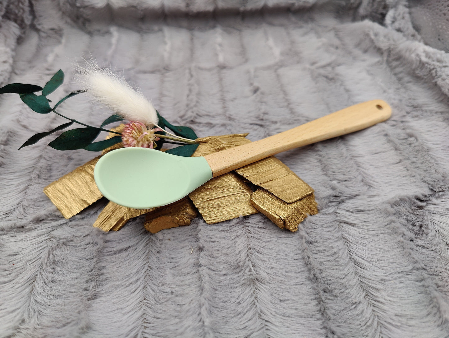 Teigschaber Silikonlöffel Löffel  pastellmint für Marmelade, backen, kochen, grillen uvm. ca. 21 cm lang  Geschenk