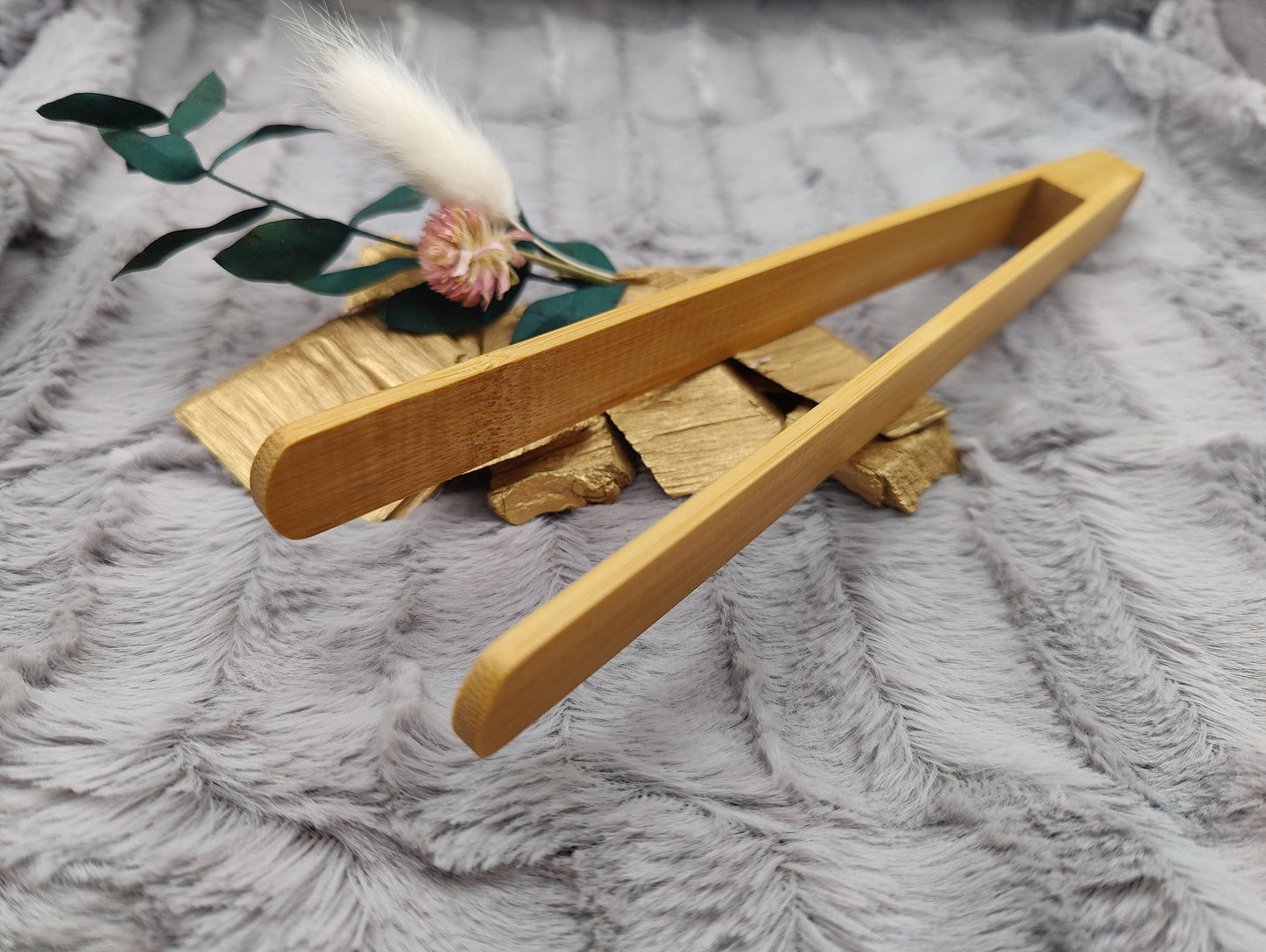 Grillzange personalisiert Zange aus Bambus 23 cm lang 2 cm breit Vorlegezange mit Wunschgravur individuelles Geschenk Geschenkidee