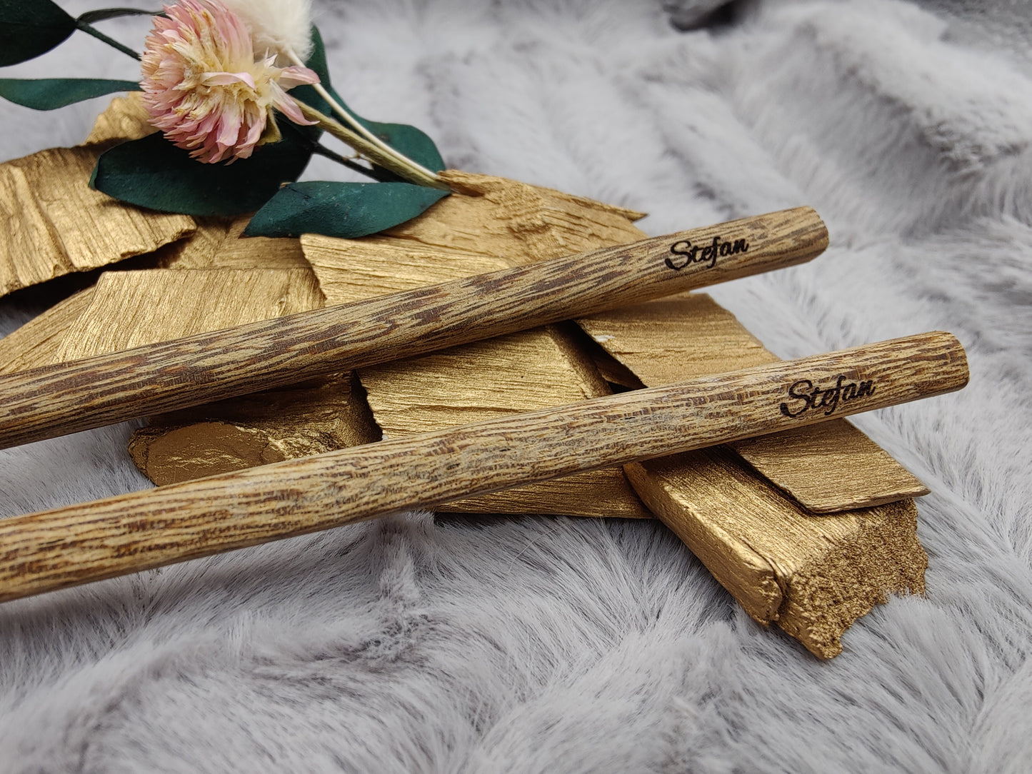 2 Chopsticks personalisiert Holz 1 Paar mit Wunschgravur 25 cm Geschenk Essstäbchen