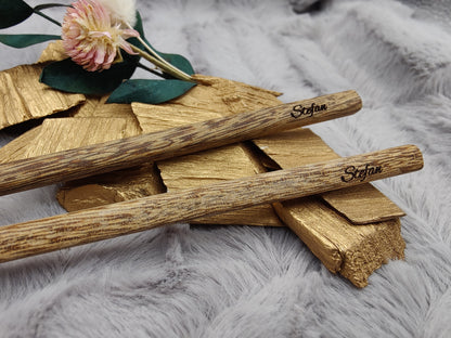 2 Chopsticks personalisiert Holz 1 Paar mit Wunschgravur 25 cm Geschenk Essstäbchen