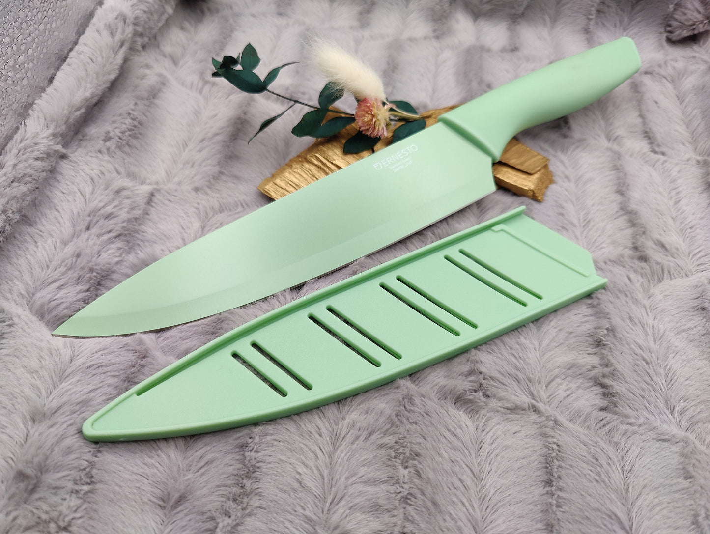 Personalisiertes Kochmesser mit Gravur | Scharfes Küchenmesser Edelstahl 19,5 cm | Chefmesser mit Name & Klingenschutz | Ergonomischer Griff
