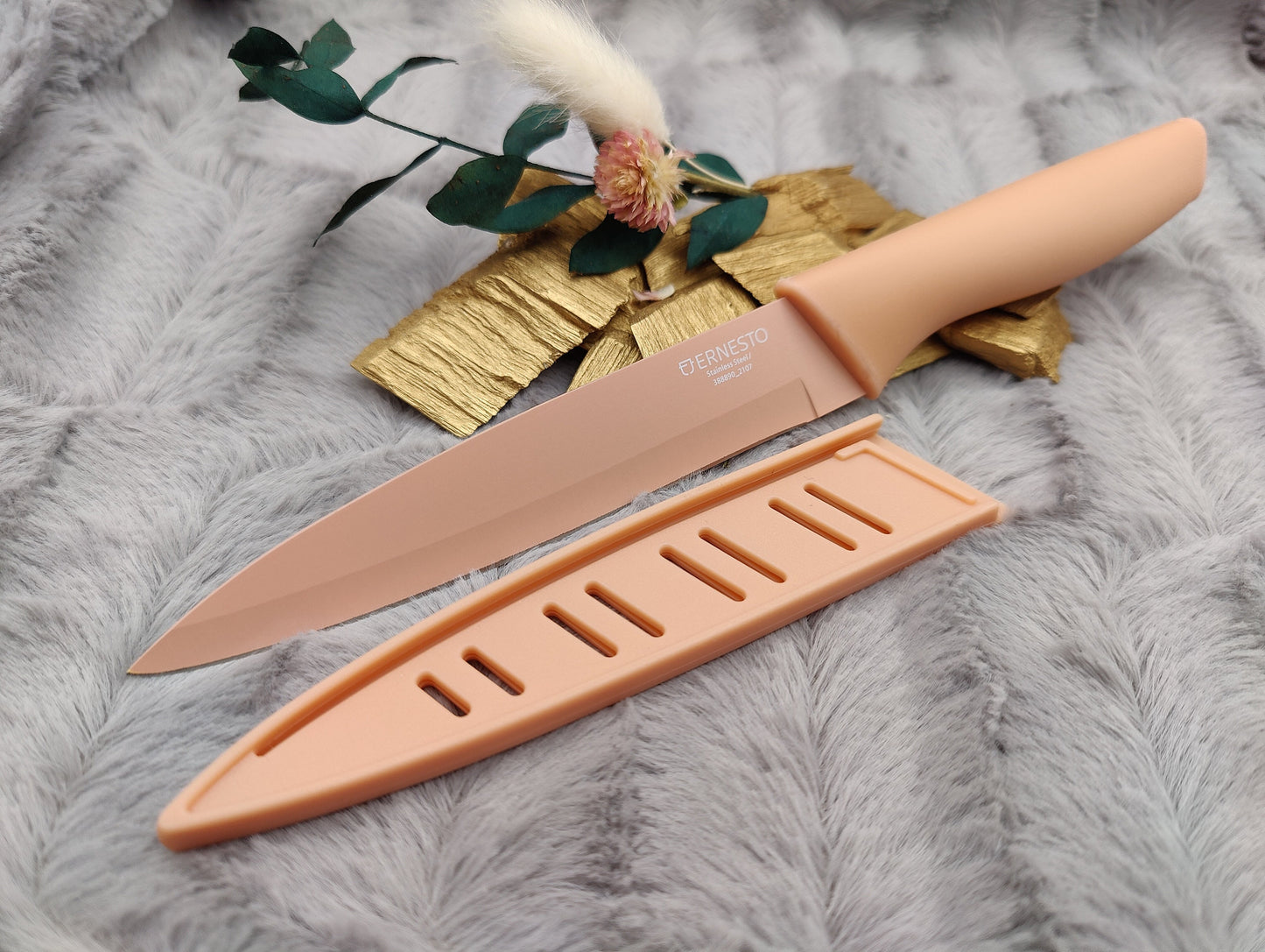 Personalisiertes Allzweckmesser Apricot mit Gravur | Scharfes Küchenmesser Edelstahl 12,5 cm | Universalmesser mit Name & Klingenschutz