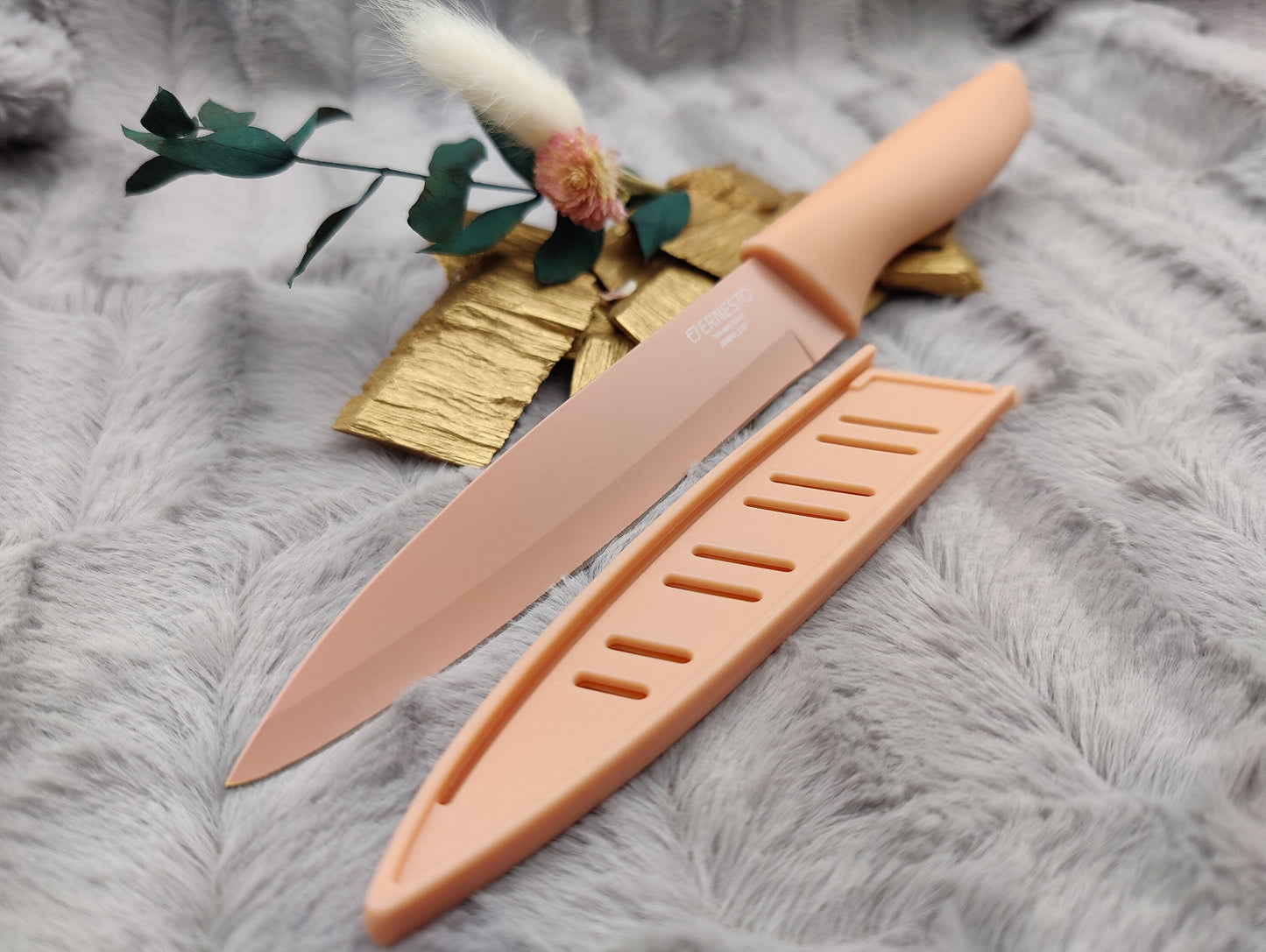 Personalisiertes Allzweckmesser Apricot mit Gravur | Scharfes Küchenmesser Edelstahl 12,5 cm | Universalmesser mit Name & Klingenschutz