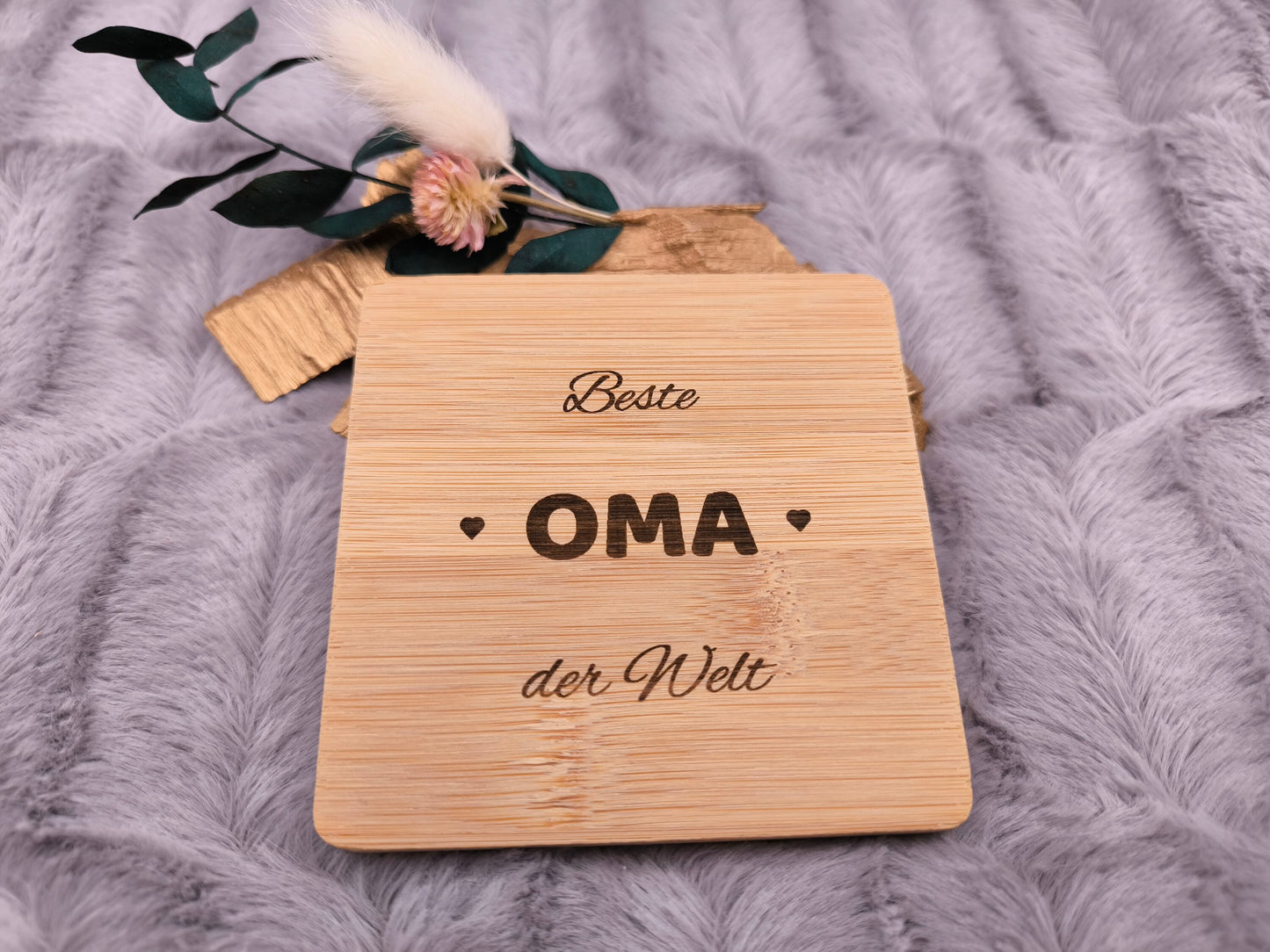 Untersetzer Beste OMA der Welt personalisiert Bambus mit Wunschgravur individuelles Geschenk Geschenkidee Glasuntersetzer Geschenk