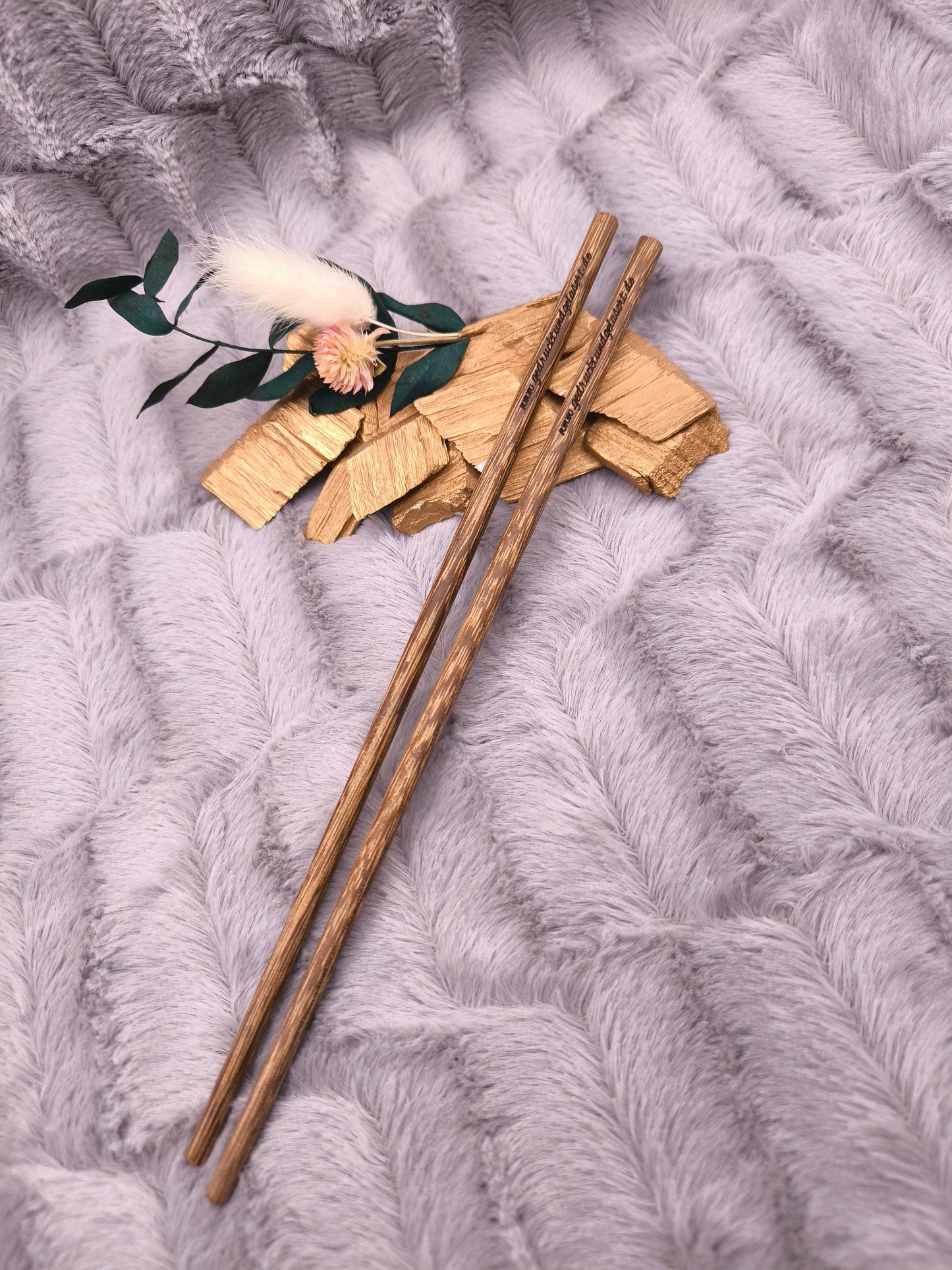 2 Chopsticks personalisiert Holz 1 Paar mit Wunschgravur 25 cm Geschenk Essstäbchen