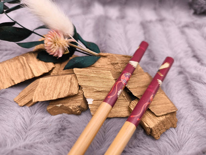 2 Chopsticks personalisiert Essstäbchen 1 Paar Bambus 22,5 cm 5 Motive Wunschgravur China Essen Food Sushi Geschenk