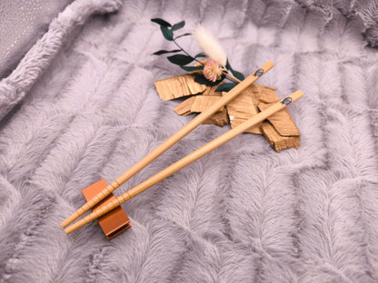 2 Chopsticks personalisiert Fisch Essstäbchen 1 Paar Bambus 22,5 cm Wunschgravur China Essen Food Sushi Geschenk